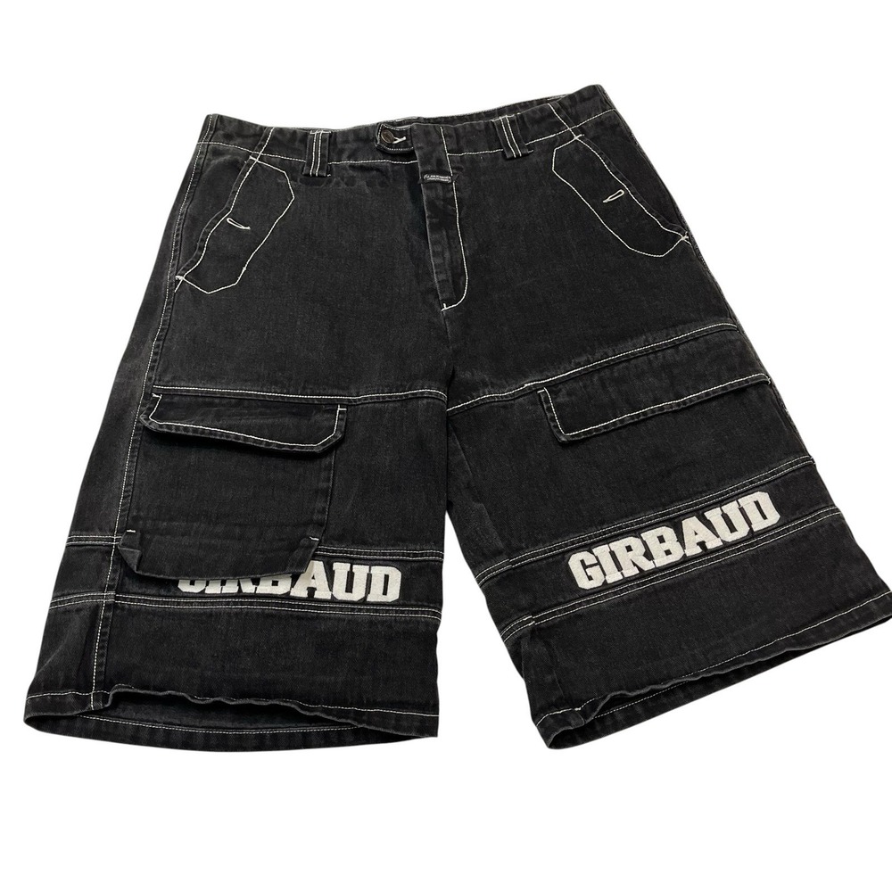 Vintage Y2K Marithe & Franco Girbaud Shorts Shuttle Tape Black Denim Baggy 38